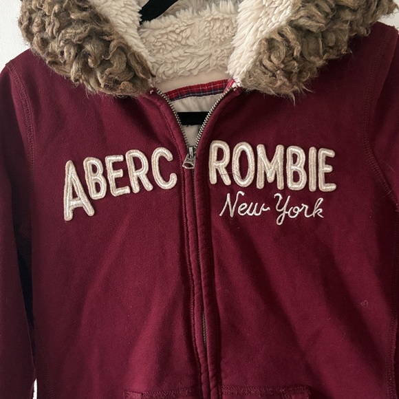 Abercrombie & Fitch Vintage Sherpa Lined Full Zip Hoodie M - Picture 2 of 13